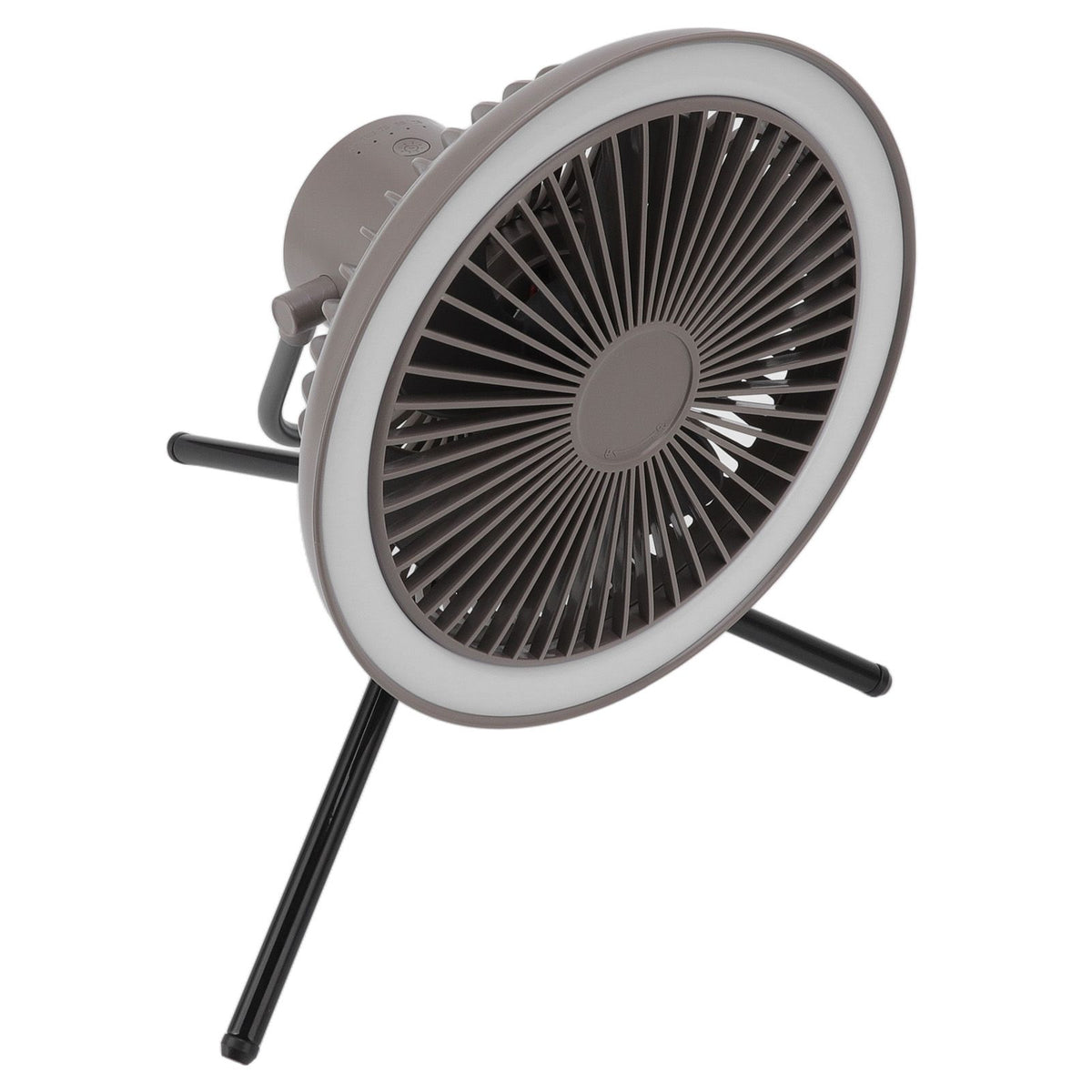 Grey USB camping light fan with bracket and remote control
