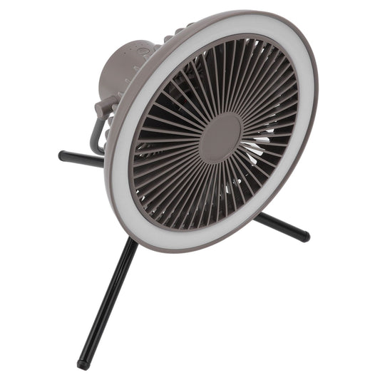 Grey USB camping light fan with bracket and remote control