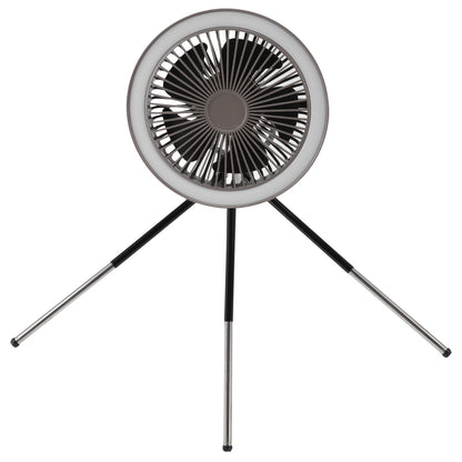 Grey USB camping light fan with bracket and remote control