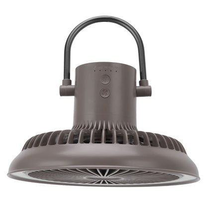 Grey USB camping light fan with bracket and remote control