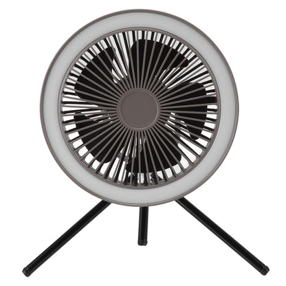 Grey USB camping light fan with bracket and remote control