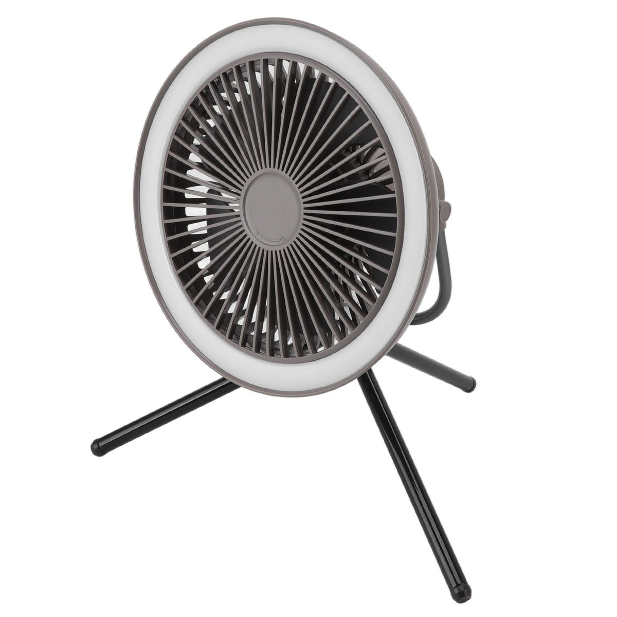 Grey USB camping light fan with bracket and remote control