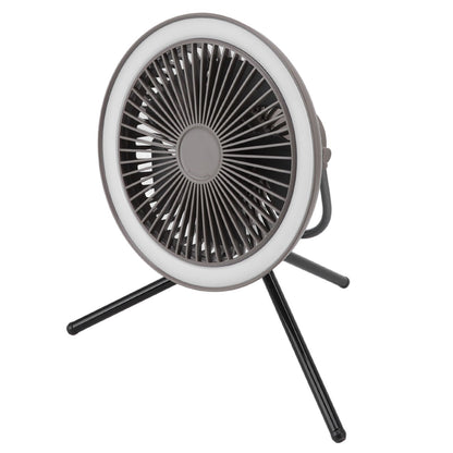 Grey USB camping light fan with bracket and remote control