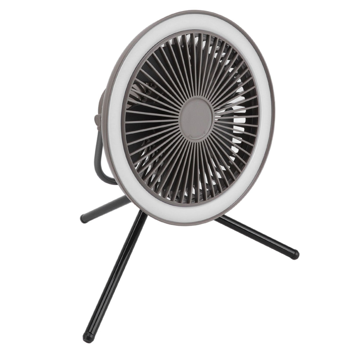 Grey USB camping light fan with bracket and remote control