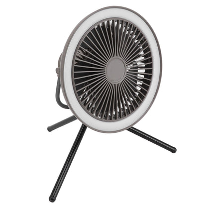 Grey USB camping light fan with bracket and remote control