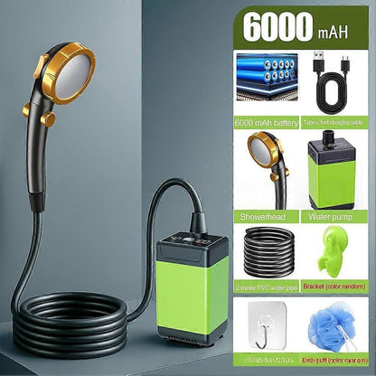 Portable shower pump with LED display in as shown colour