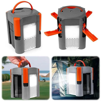 Salt water camping light with hook for hanging and four LED bulbs
