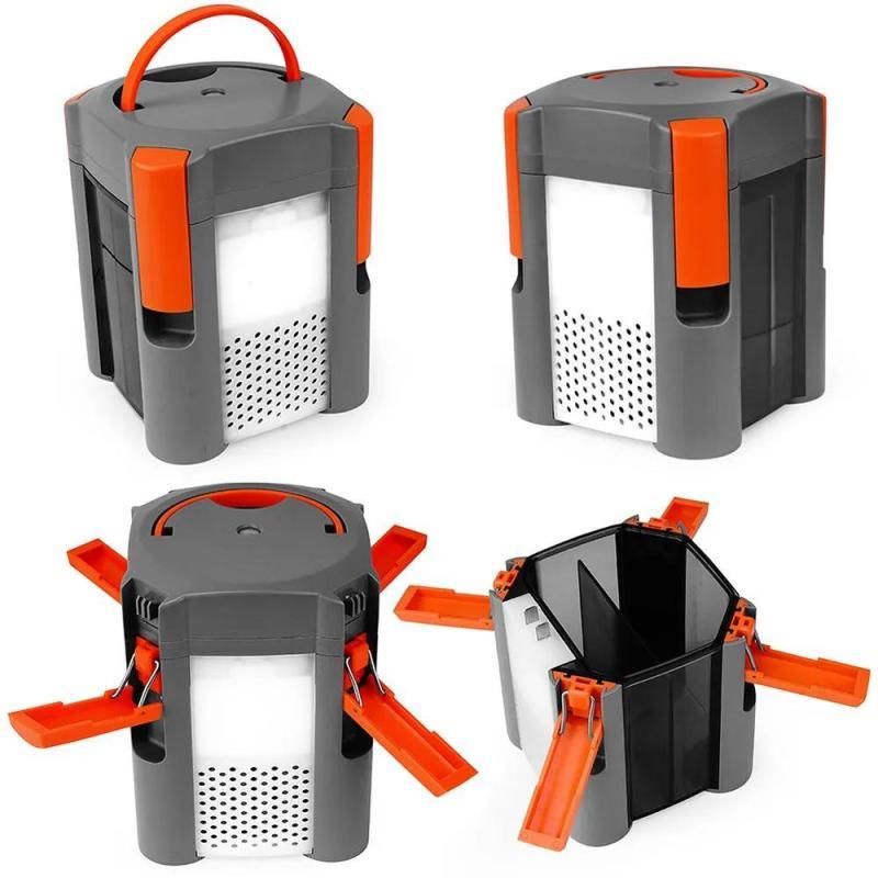 Salt water camping light with hook for hanging and four LED bulbs