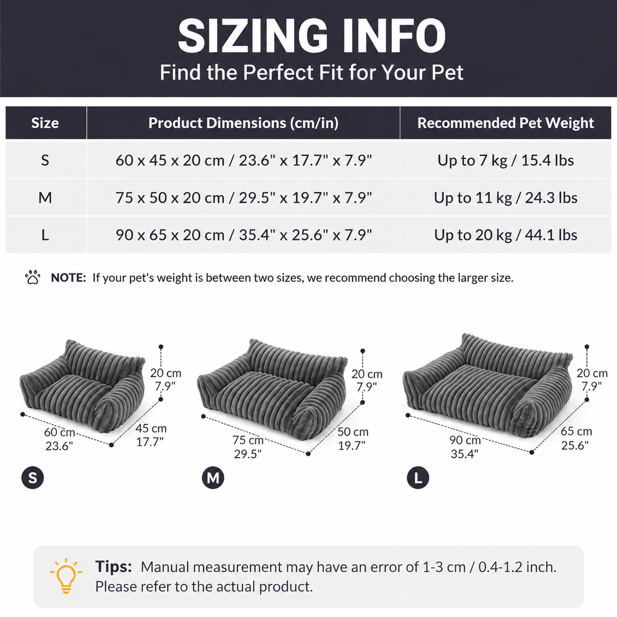 Brown faux fur pet sofa bed with raised bolster sides and deep cushion