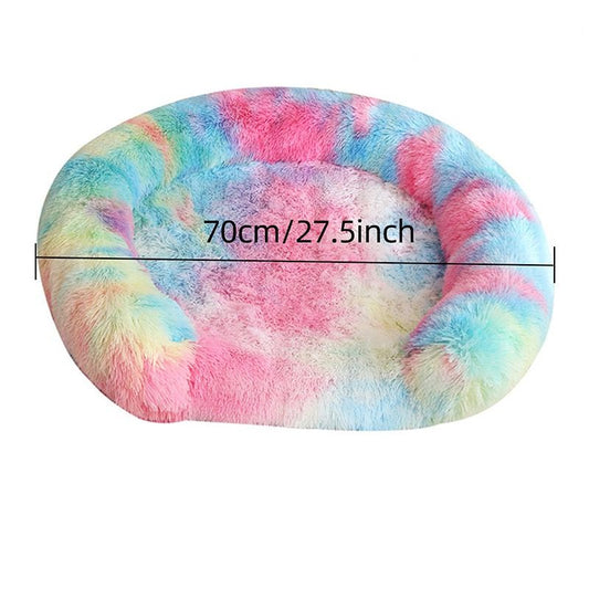Semi-enclosed USB heated pet bed with plush fleece and removable cover