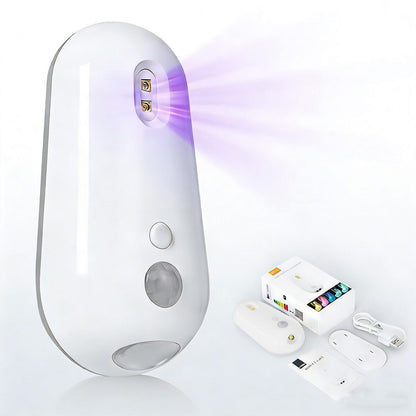 Pebble-shaped rechargeable toilet night light with UV steriliser and RGB glow
