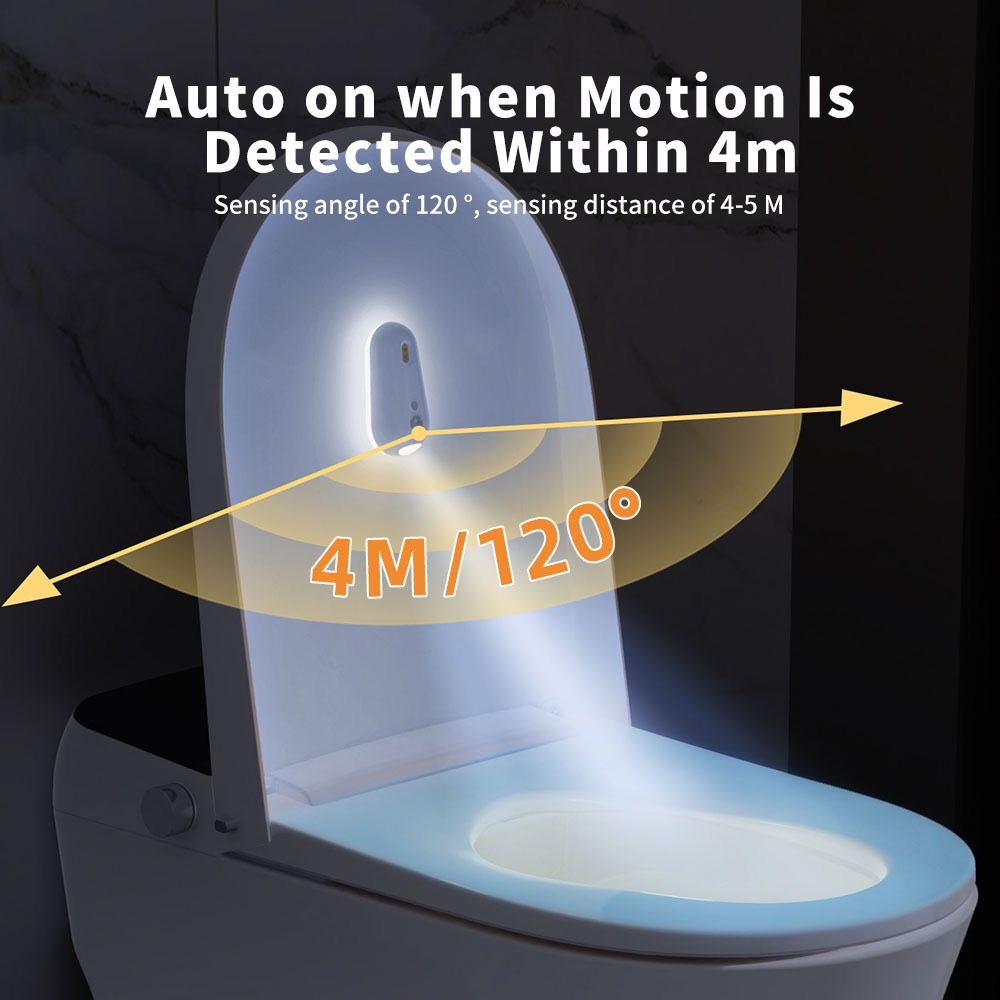 Pebble-shaped rechargeable toilet night light with UV steriliser and RGB glow