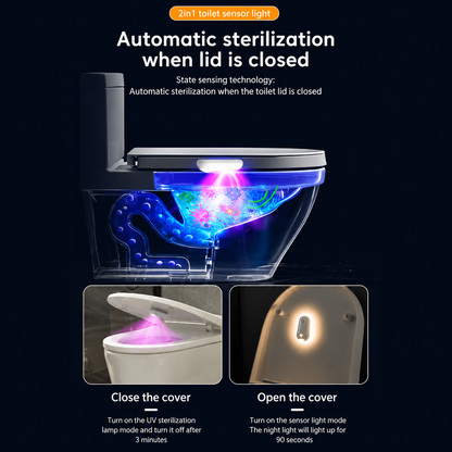 Pebble-shaped rechargeable toilet night light with UV steriliser and RGB glow