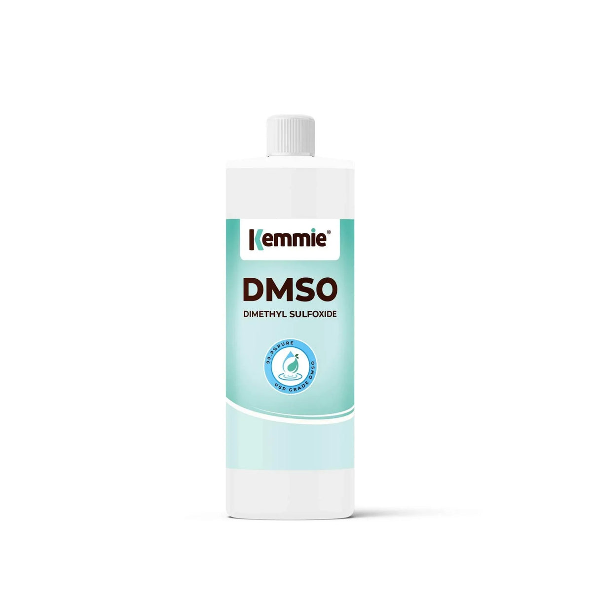 Clear bottle of 99.9% pure DMSO liquid