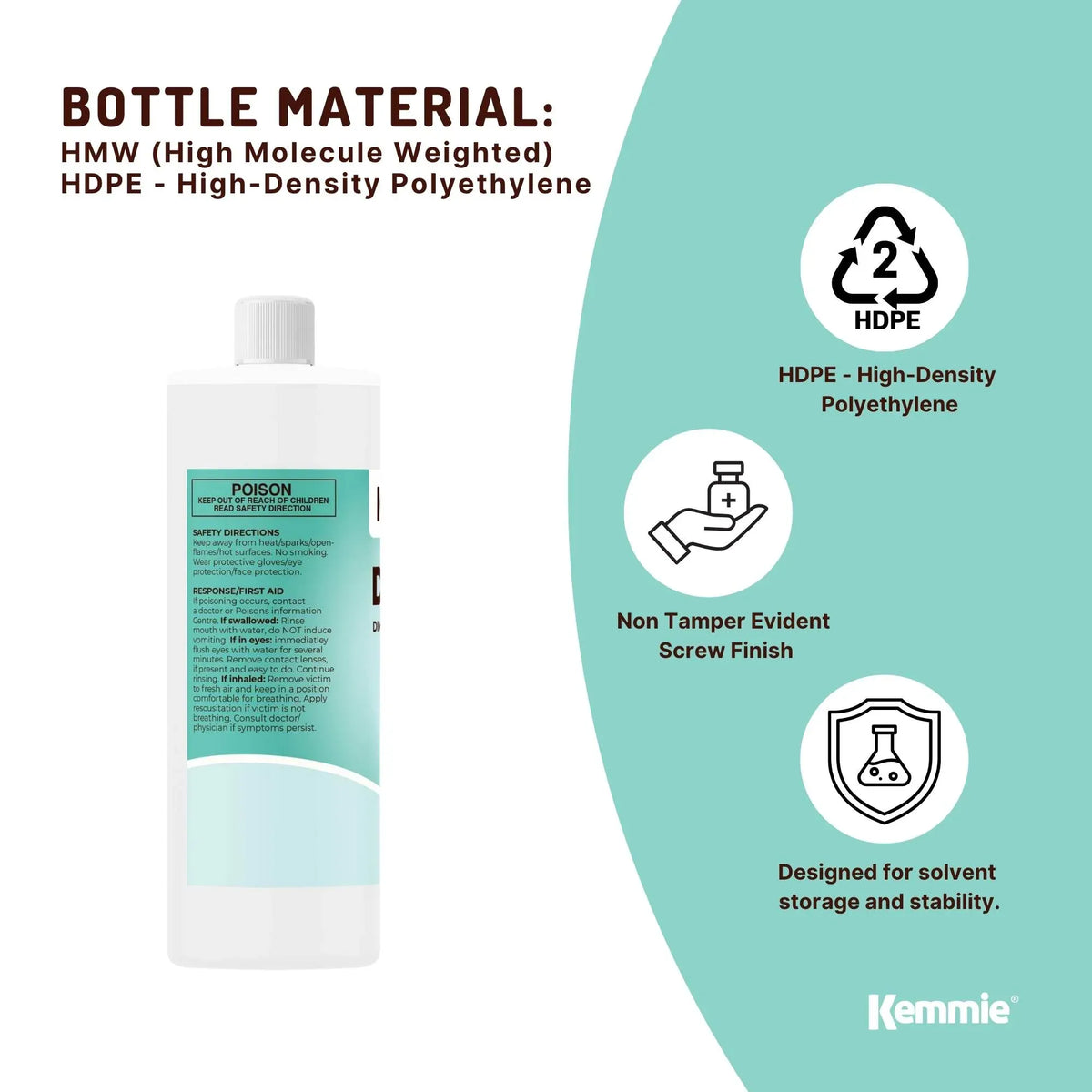 Clear bottle of 99.9% pure DMSO liquid