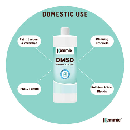 Clear bottle of 99.9% pure DMSO liquid