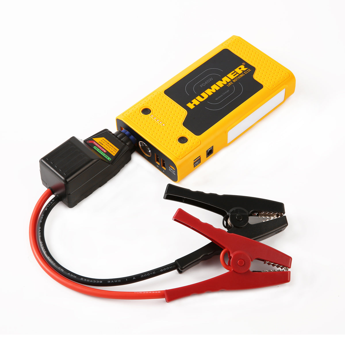 Hummer HX Pro jump starter powerbank with cables, carry bag and LED lights