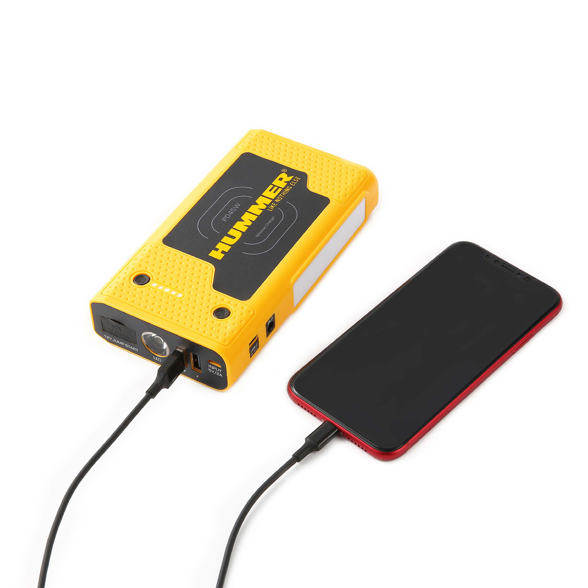 Hummer HX Pro jump starter powerbank with cables, carry bag and LED lights