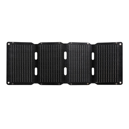 Foldable JumpsPower 40W solar panel charger with carry straps and output ports