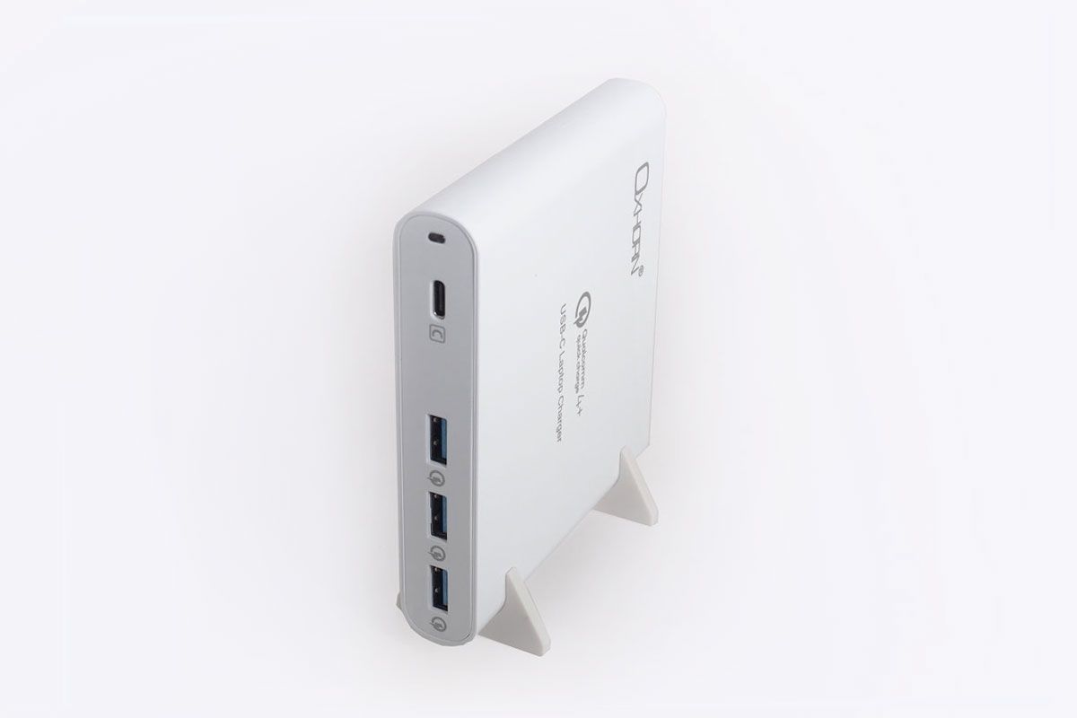 Compact Oxhorn 87W USB-C PD laptop charger with cable and stand