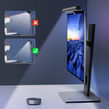 Wireless LED monitor lamp with adjustable light and wireless controller