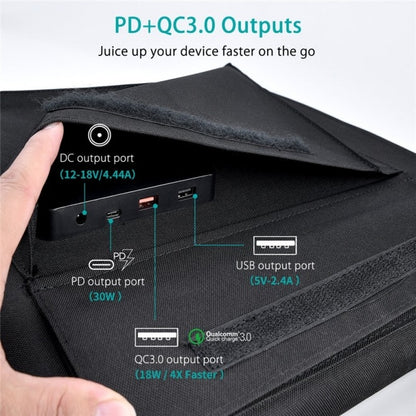 Folding CHOETECH 80W solar panel charger with carry handle and adjustable stands