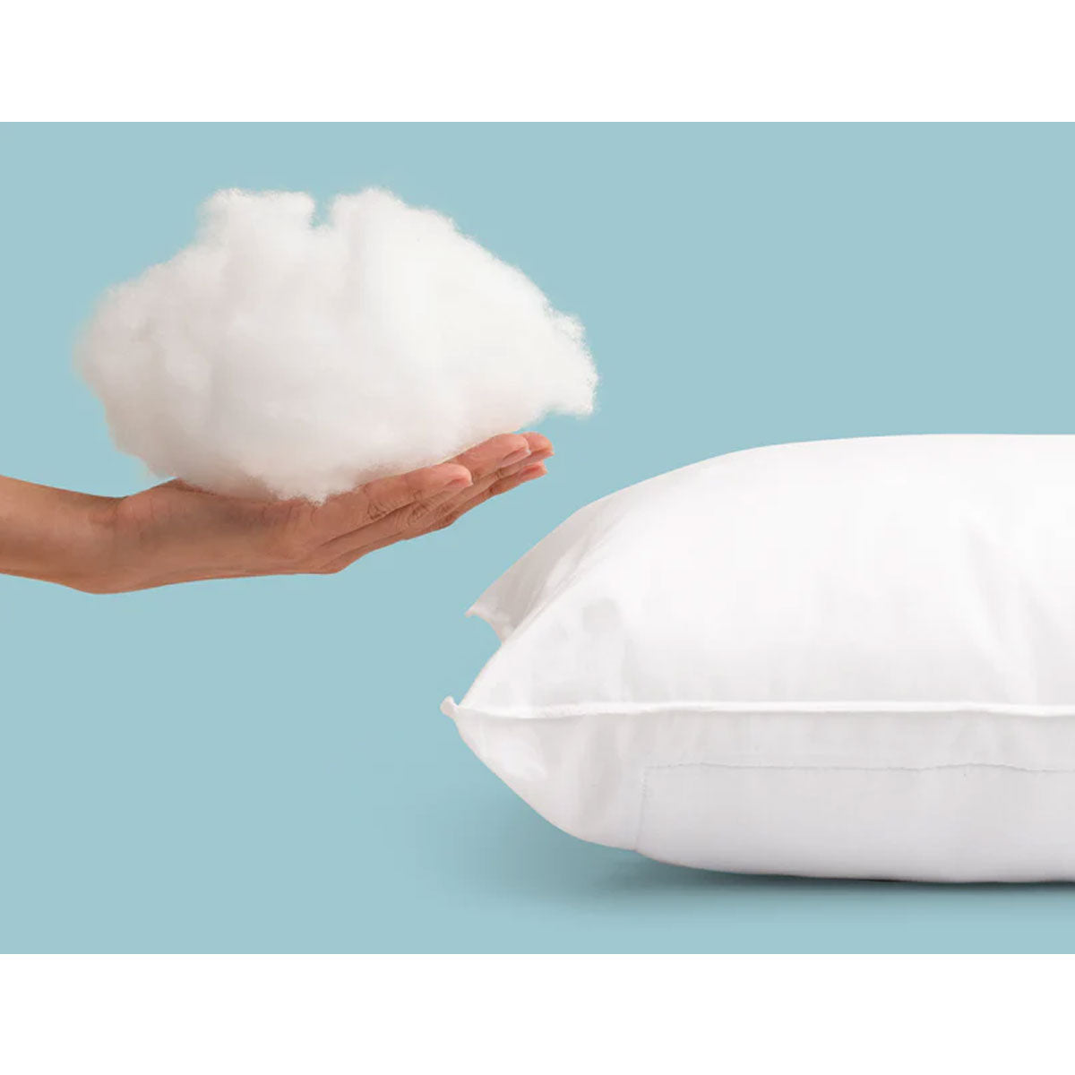Two white Mediflow adjustable waterbase pillows with cotton covers