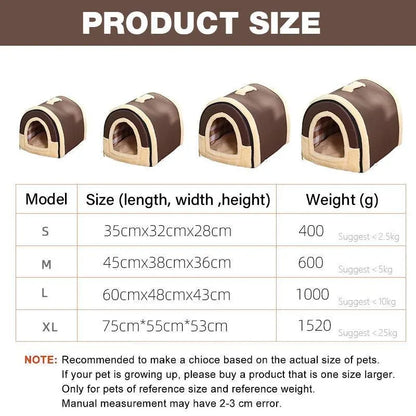 XL brown dots soft igloo pet house bed for cats, puppies and small dogs