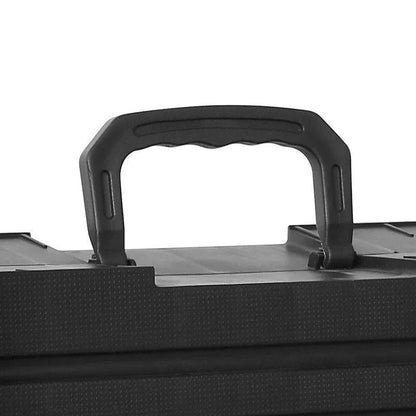 Folding pet ramp with ridged surface set against the back of an SUV