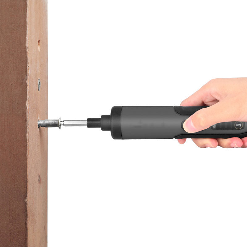 Cordless electric screwdriver set with LED light, bits and storage case
