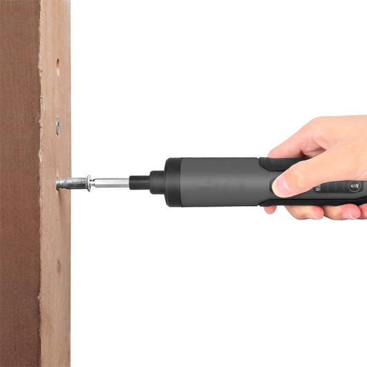 Cordless electric screwdriver set with LED light, bits and storage case