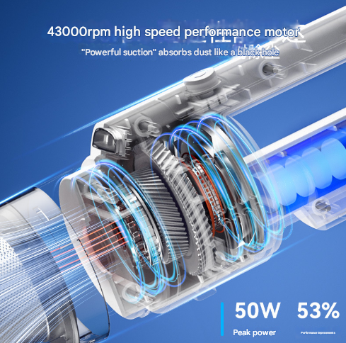 Cordless stick vacuum cleaner with handheld attachments and USB charging cable