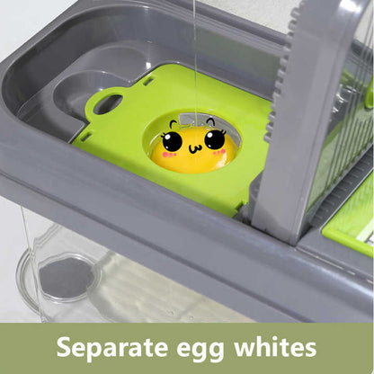 Grey and green 12-in-1 vegetable chopper set with containers and blades