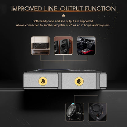 Black portable hi-res digital audio player with scroll wheel and screen