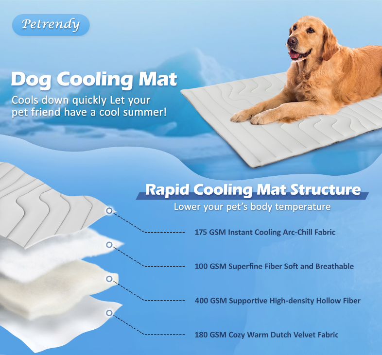 Extra large reversible dog cooling mat in grey laid on a hard floor