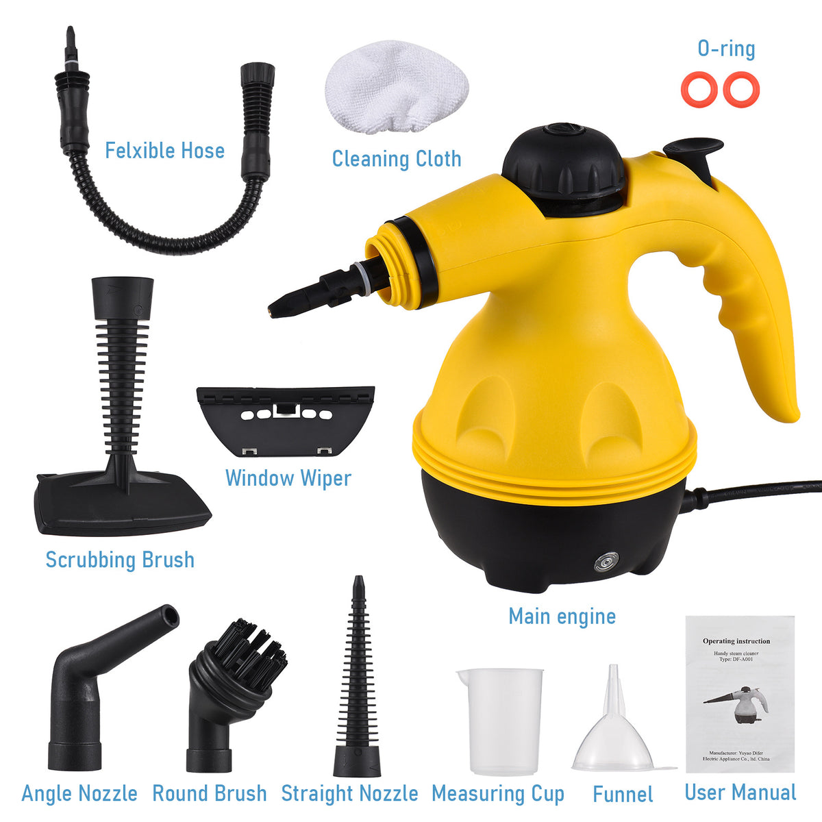 Handheld steam cleaner with brush accessories cleaning bathroom tile grout