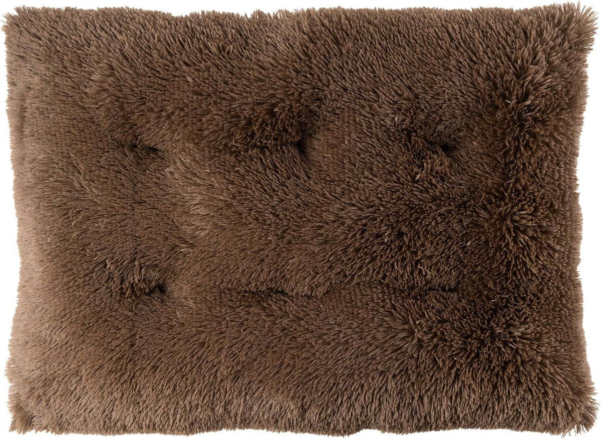 Dark Offee plush faux fur pet bed mat for large dogs