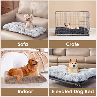 Dark Offee plush faux fur pet bed mat for large dogs