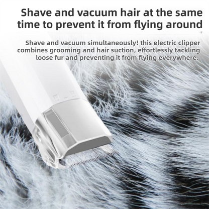 White 7-in-1 pet grooming vacuum kit with attachments and dust cup