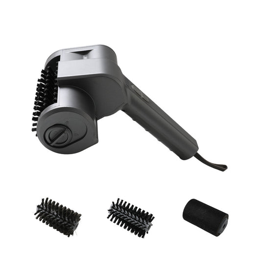 Cordless electric grill cleaner with LED light, three brush heads and USB charging