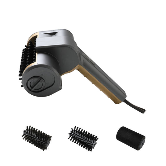 Gold cordless 3-in-1 grill cleaner with LED light and USB charging