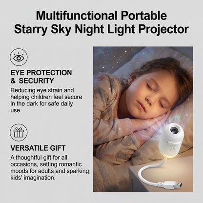 USB galaxy projector night light with starry sky effect and rotating projection