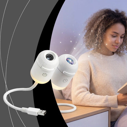 USB galaxy projector night light with starry sky effect and rotating projection