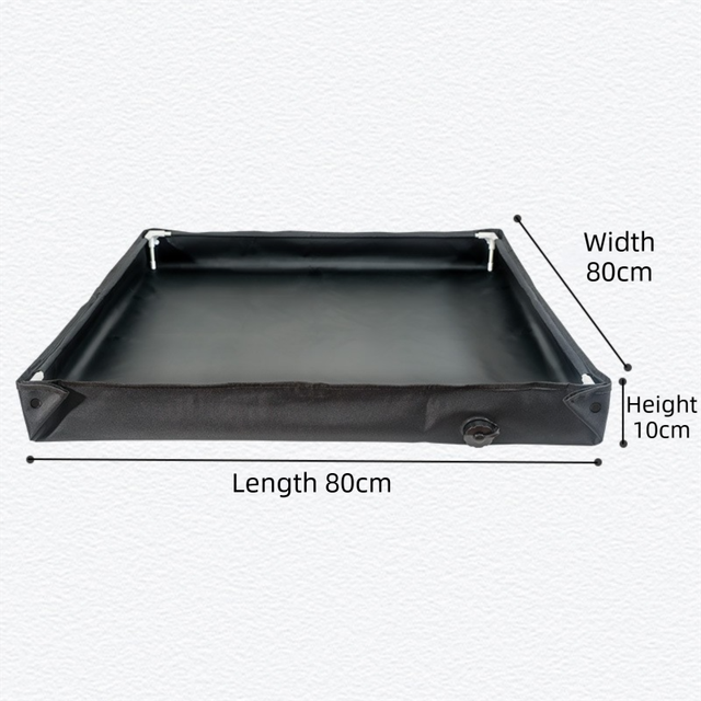 Portable camping shower pump kit with digital display, LED light and foldable basin tray