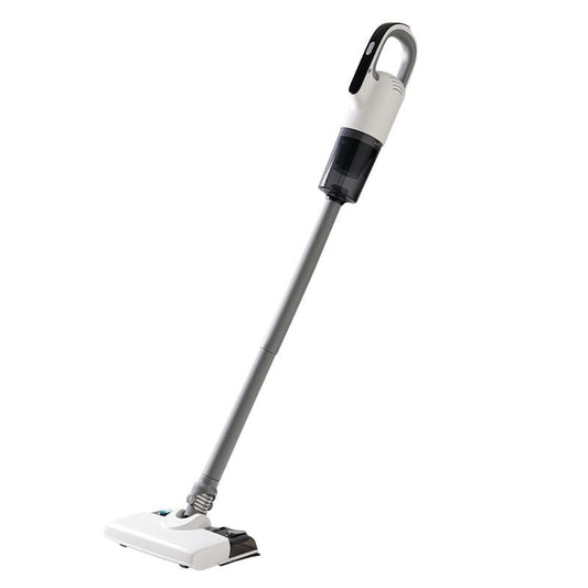 White cordless vacuum and mop combo with stick handle, swivel head and detachable tank