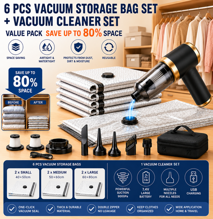 Cordless handheld vacuum cleaner with reusable vacuum storage bags
