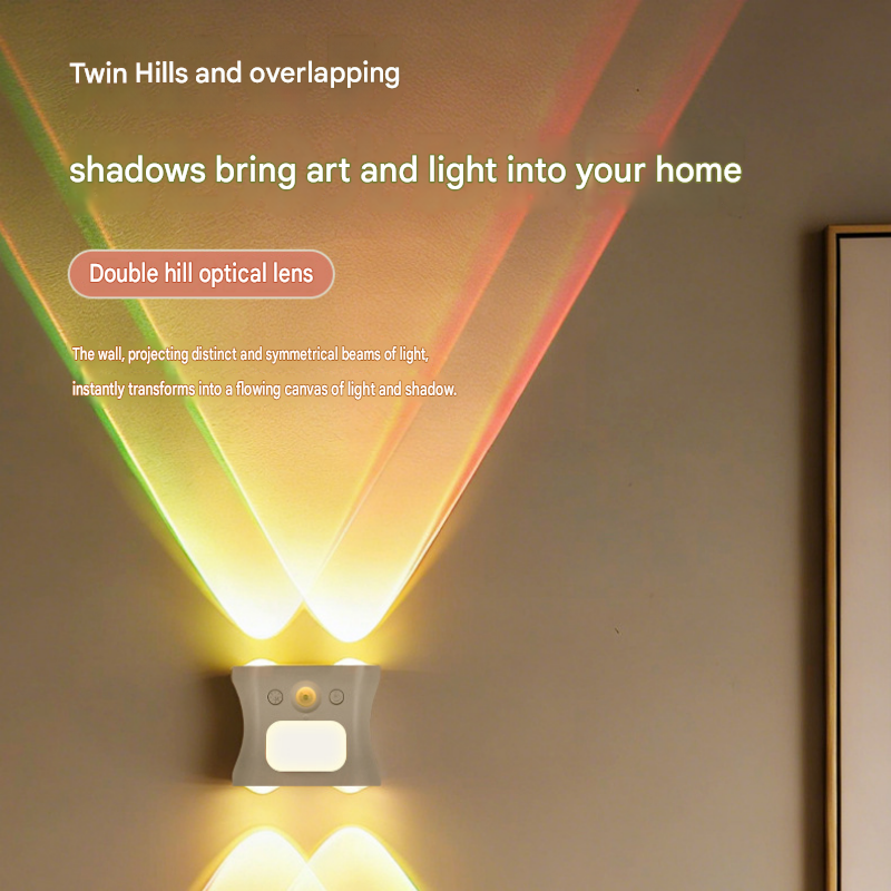 Black rechargeable motion sensor wall lights mounted along a hallway