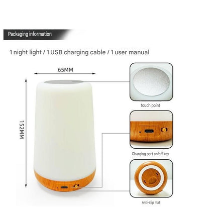 Rechargeable RGB night light with vintage camping style wall tapestry