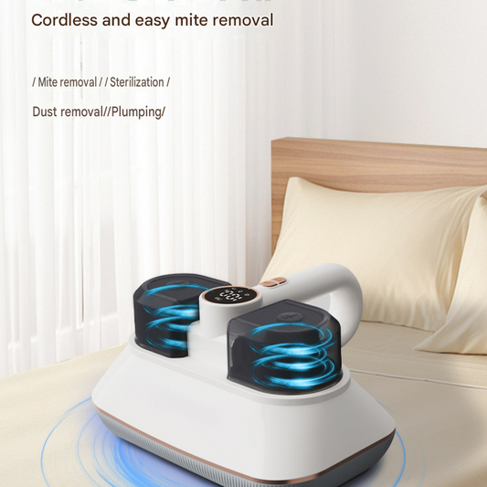 Wireless handheld mite remover and manual carpet sweeper cleaning set