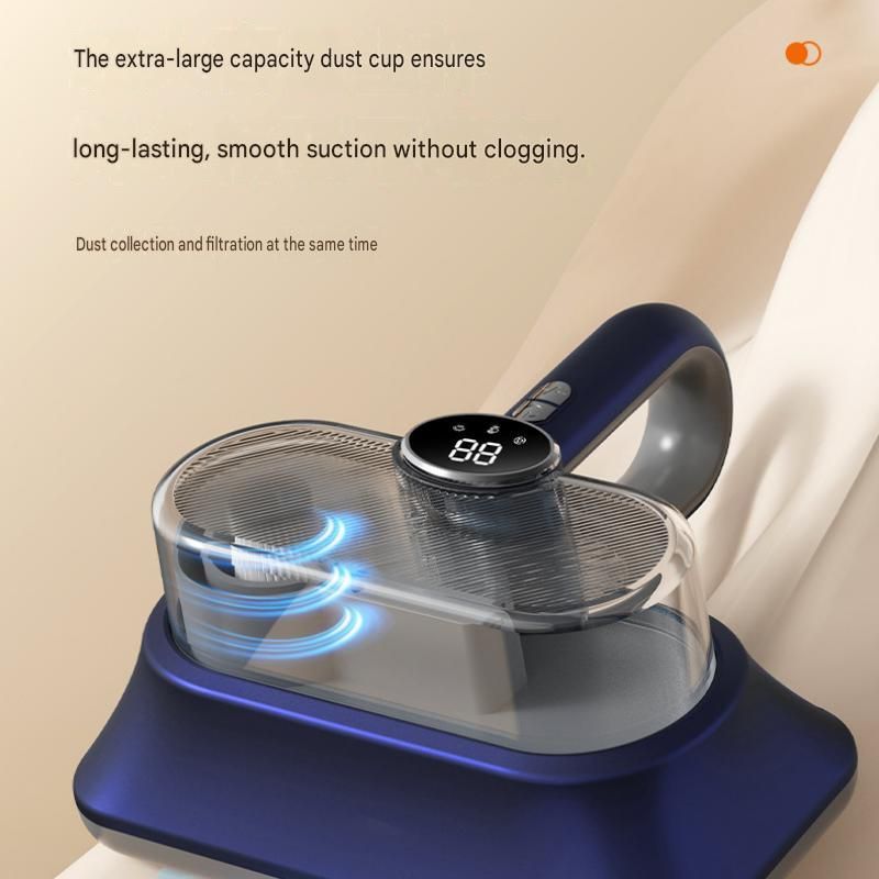Brass-coloured retro train humidifier with cordless UV mite remover vacuum
